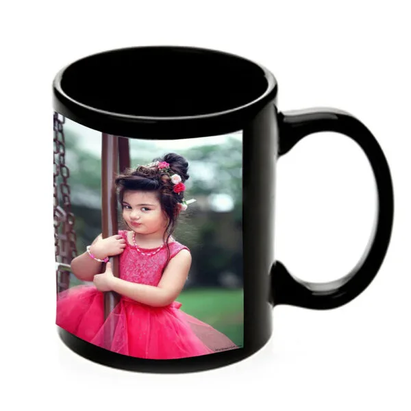 Photo Printed Black Patch Mug | High Quality Print | Photo Mug - Image 2