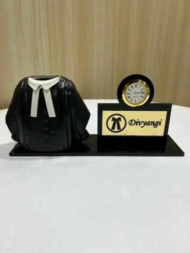 ⚖️ Advocate Coat Pen Stand With Clock & Custom Name Plate