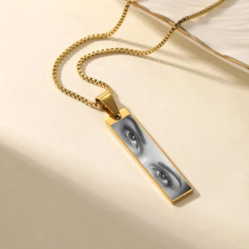 Personalized Eye Pendant | Customized Eye Necklace Jewellery | Custom Name Jewellery Gift - Image 4